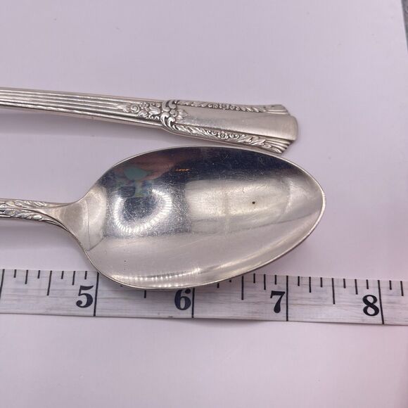 Wm Rogers TREASURE Silverplate 7 1/2" 7.5 Lot (2) Soup Spoon Silverware Overlaid - Picture 7 of 7